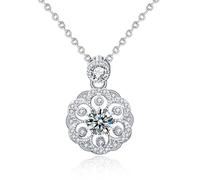 Collier avec pendentif en forme de fleur de cerisier en moissanite 0,5 carat en argent sterling 925 de style national pour femme, bijoux seniors, cadeau de mariage, Saint-Valentin, avec certificat