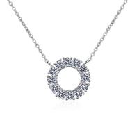Collier avec pendentif moissanite 1,2 carat couleur D VVS1 pour femme, collier rond en argent sterling 925 plaqué or 18 carats pour femme, cadeau de Saint-Valentin d'anniversaire avec certificat