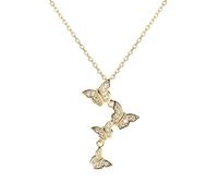 Collier avec pendentif papillon en argent Sterling 925 incrusté de cristal pour femmes, tempérament luxe léger, robe banquet, bijoux, accessoires, cadeau