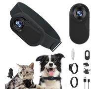 Collier de caméra pour Chat, Collier de caméra Sans Fil pour Chien, Caméra de caméra pour Chat étanche, caméra de Collier Sans Fil HD 1080P, caméra corporelle Portable with enregistrements vidéo
