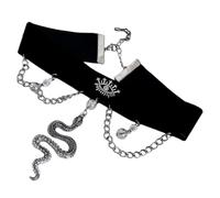 Collier Ras Du Cou À Incrustées De Diamants Style Serpent Tendance Pour Femme Bijou Tendance En Verre Noir