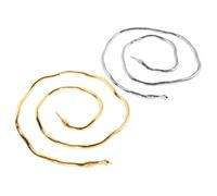 Collier Ras Du Cou En Chaîne Serpent Pour Homme 2 Pièces Pendentif Flexible Bijoux Pour Cheveux Collier Serpent Réglable Collier Ras Du Cou Pour Filles Chaînes En Alliage