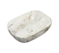 Collingham White Marble Effect Rectangular Counter Top Basin (W)46Cm