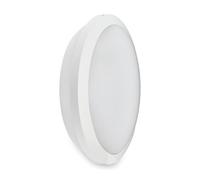 Collingwood WL9527MCS 15-25W IP65 1750-3000lm CCT Round LED Bulkhead with Microwave Sensor - White