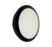 Collingwood WL95B2NECS WL95 Versa Black 250mm 5-8W IP65 750-1200lm CCT Round LED Bulkhead, Self-Test Emergency