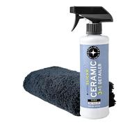 Collinite 150 Slickr Ceramic 3-in-1 Detailer, Extremely Smooth, Do-It-All Gloss Booster, Hydrophobic Coating Attachment, Clay Lubricant, Fast Spray and Wipe Results + Microfibre 40 x 40 500 GSM