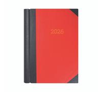 Collins Debden Desk Diary 2026 - A4 Hard Cover Two Pages Per Day Planner - Red