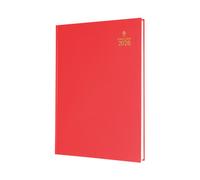 Collins Debden Desk Diary 2026 – A4 Hard Cover Week-to-View Planner – Red