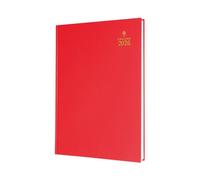 Collins - Desk - 2026 12 Month Calendar Year Planner, Week-To-View Diary, A5 Hard Cover - Red (35.15-26)