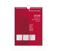 Collins - Colplan - 2026 12 Month Calendar Year A5 Weekly Notebook Planner - Red (60-26)