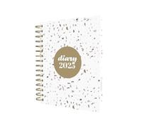 Collins Day To Page Diary Scandi Terrazzo Design A5 White