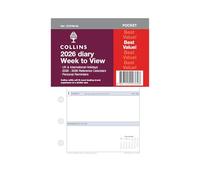 Collins - DayPlanner Refills - 2026 12 Month Calendar Year Planner, Week-To-View Pocket Diary Refill (KT3700-26)