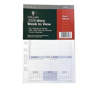 Collins Debden 2024 Dayplanner Organiser Diary Organiser Refill Pad - Desk - Week to View with Appointments - 2024 Weekly Planner Refill, White (DK1700-24)