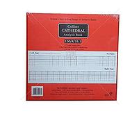 Collins Debden Ltd 061438 150 Series 297 x 315 mm 96 Pages Cathedral Analysis Book 4 Debit and 16 Credit Columns, Red, Pack of 1