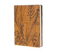 Collins Debden Tara A5 Ruled Notebook - Brown Cover with Navy Floral Design, Wear Resistant Covers and 192 Pages Premium Cream Paper