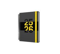 Collins 'Delta' 12 Month Mid/Academic Year Planner, August 2025-August 2026 Day-to-Page Appointments Diary, A5 Wiro Bound Cover, Yellow