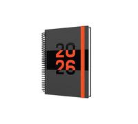 Collins - Delta - 2026 12 Month Calendar Year Planner, Day-To-Page with 1/2 Hourly Appointments Diary, A5 Wiro Bound Cover - Orange (FP51.44-26)