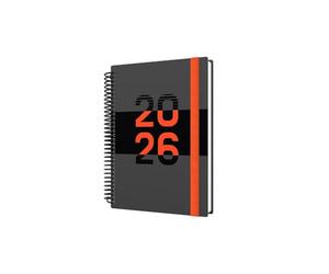 Collins - Delta - 2026 12 Month Calendar Year Planner, Day-To-Page with 1/2 Hourly Appointments Diary, A5 Wiro Bound Cover - Orange (FP51.44-26)