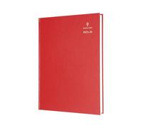 Collins 'Desk' 12 Month Mid/Academic Year Planner, July 2025-July 2026-40M.15-2526 - Week-to-View Appointments Diary, A4 Hard Cover, Red