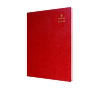 Collins 'Desk' 13 Month Mid/Academic Year Planner, July 2025-July 2026 Day-to-Page Appointments Diary, A4 Hard Cover, Red