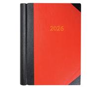 Collins Debden Desk Diary 2026 - A4 Hard Cover Two Pages Per Day Planner - Red
