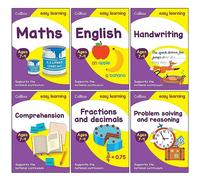Collins Easy Learning KS2 6 Books Collection Set Ages 7-9: Ideal for home learning(Maths, English, Handwriting, Comprehension, Fractions and Decimals & Problem Solving and Reasoning)