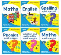 Collins Easy Learning Starter Set Ideal for home learning 6 Books (Collins Easy Learning KS1) (Ages 5-7) (Maths, English, Spelling, Phonics, Addition and Subtraction & Maths Quick Quizzes)