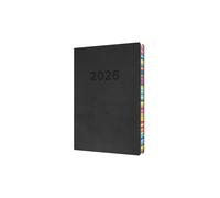 Collins - Edge Rainbow - 2026 12 Month Calendar Year Planner, Day-To-Page with 1/2 Hourly Appointments Diary, A5 Soft Cover - Charcoal (ED151.U96-26)