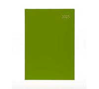 Collins Essential 2025 Business Diary - A4 Week to View Planner with Leathergrain Hardback Cover - Lime - ESSA43.64-25