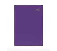 Collins Essential 2025 Business Diary - A4 Day to a Page Planner with Leathergrain Hardback Cover - Purple - ESSA41.55-25