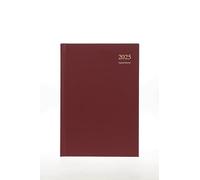 Collins Essential 2025 Business Diary - A4 Day to a Page with Appointments Planner with Leathergrain Hardback Cover - Maroon - ESSA41A.78-25