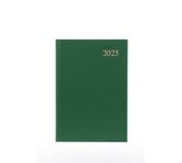 Collins Essential 2025 Business Diary - A5 Day to a Page Planner with Leathergrain Hardback Cover - Green - ESSA51.52-25