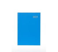 Collins Essential 2025 Business Diary - A5 Day to a Page Planner with Leathergrain Hardback Cover - Light Blue - ESSA51.57-25