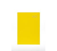 Collins Essential 2025 Business Diary - A5 Week to View Planner with Leathergrain Hardback Cover - Yellow - ESSA53.45-25