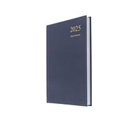 Collins Essential 2025 Eco Friendly Diary - A5 Day to a Page with Appointments Business Planner with Leathergrain Hardback Cover and Recycled Paper - Navy - E-ESSA51A.59-25