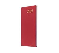 Collins Essential 2025 Eco Friendly Diary - Pocket Week to View Business Planner with Leathergrain Hardback Cover and Recycled Paper - Red - E-ESSSP.15-25