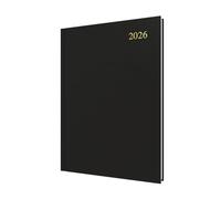 Collins - Essential - 2026 12 Month Calendar Year Planner, Day-To-Page Diary, A4 Hard Cover - Black (ESSA41.99-26)
