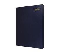 Collins - Essential - 2026 12 Month Calendar Year Planner, Day-To-Page Diary, A4 Hard Cover - Dark Blue (ESSA41.65-26)