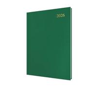 Collins - Essential - 2026 12 Month Calendar Year Planner, Day-To-Page Diary, A4 Hard Cover - Green (ESSA41.52-26)