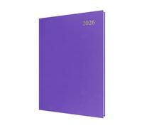 Collins - Essential - 2026 12 Month Calendar Year Planner, Day-To-Page Diary, A4 Hard Cover - Purple (ESSA41.55-26)