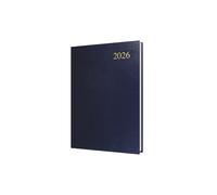 Collins - Essential - 2026 12 Month Calendar Year Planner, Day-To-Page Diary, A5 Hard Cover - Dark Blue (ESSA51.65-26)