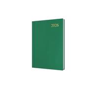 Collins - Essential - 2026 12 Month Calendar Year Planner, Day-To-Page Diary, A5 Hard Cover - Green (ESSA51.52-26)