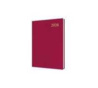 Collins - Essential - 2026 12 Month Calendar Year Planner, Day-To-Page Diary, A5 Hard Cover - Maroon (ESSA51.78-26)