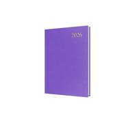 Collins - Essential - 2026 12 Month Calendar Year Planner, Day-To-Page Diary, A5 Hard Cover - Purple (ESSA51.55-26)