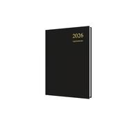 Collins - Essential - 2026 12 Month Calendar Year Planner, Day-To-Page with 1/2 Hourly Appointments Diary, A5 Hard Cover - Black (ESSA51A.99-26)