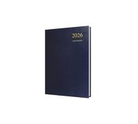 Collins - Essential - 2026 12 Month Calendar Year Planner, Day-To-Page with 1/2 Hourly Appointments Diary, A5 Hard Cover - Dark Blue (ESSA51A.65-26)