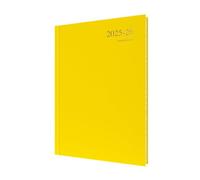 Collins 'Essentials' 12 Month Mid/Academic Year Planner, July 2025-July 2026 Day-to-Page Appointments Diary, A4 Hard Cover, Yellow