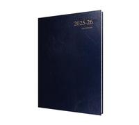 Collins 'Essentials' 12 Month Mid/Academic Year Planner, July 2025-July 2026 Day-to-Page Appointments Diary, A4 Hard Cover, Dark Blue