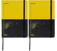 Collins Jumble & Co Chaos & Control A5 Ruled Notebook - Method & Magic - 100% Recycled Paper - Yellow/Black (Pack of 2)