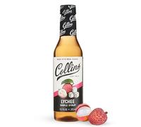 Collins Lychee Simple Syrup for Cocktails, Martinis, Mojitos, Sorbets, Teas, and Desserts, No Artificial Colors or Flavors, Home Bar Accessories, Party Essentials, 12.7 oz, Set of 1